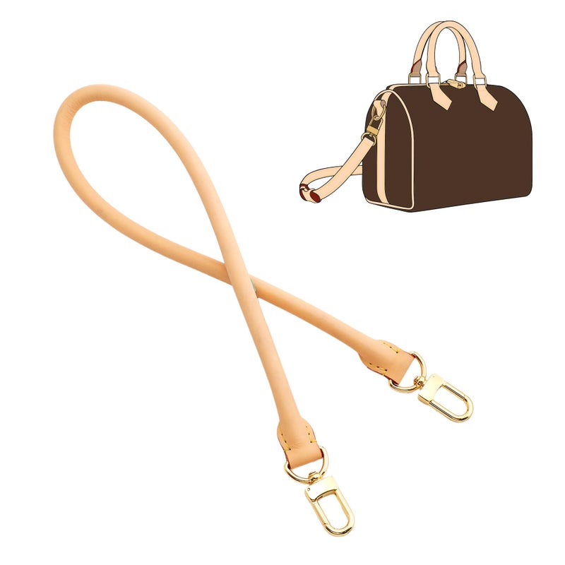OAikor Vachetta Leather Shoulder Strap Purse Straps Replacement Compatible with Lv Graceful Damier Soft Speedy20 25 30 Bag,Top Cowhide Leahter Bag Rolled Strap,W:0.7"(1.8cm),L:27.6"(70cm),Beeswax - Image 1