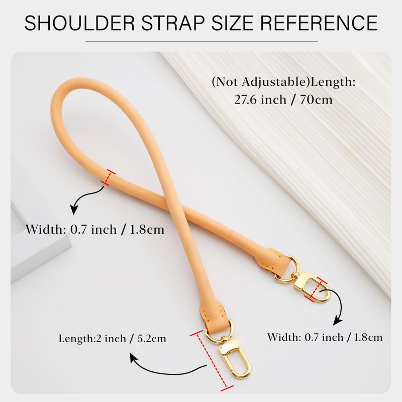 OAikor Vachetta Leather Shoulder Strap Purse Straps Replacement Compatible with Lv Graceful Damier Soft Speedy20 25 30 Bag,Top Cowhide Leahter Bag Rolled Strap,W:0.7"(1.8cm),L:27.6"(70cm),Beeswax - Image 3