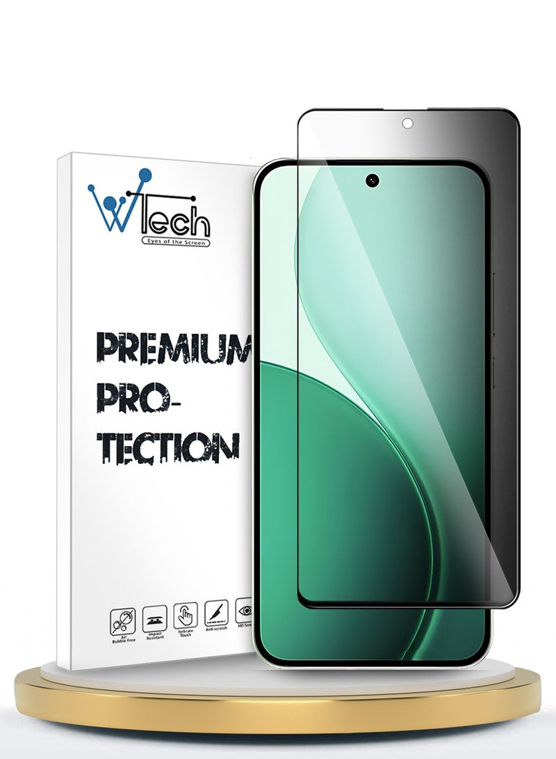 Wtech Oppo Reno14 5G 2025 Premium E2E Series Privacy Full Glue Full Cover Tempered Glass Screen Protector (MSGECP) - Clear/Black - Image 1