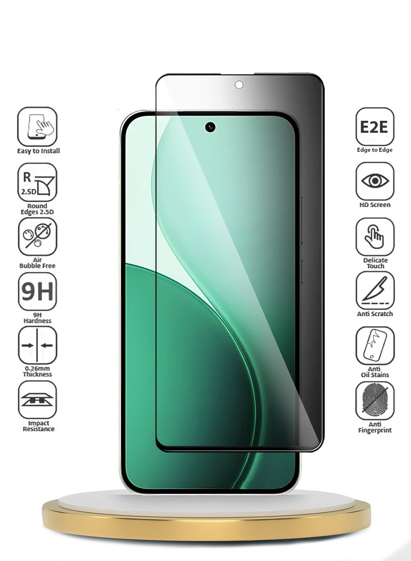 Wtech Oppo Reno14 5G 2025 Premium E2E Series Privacy Full Glue Full Cover Tempered Glass Screen Protector (MSGECP) - Clear/Black - Image 2