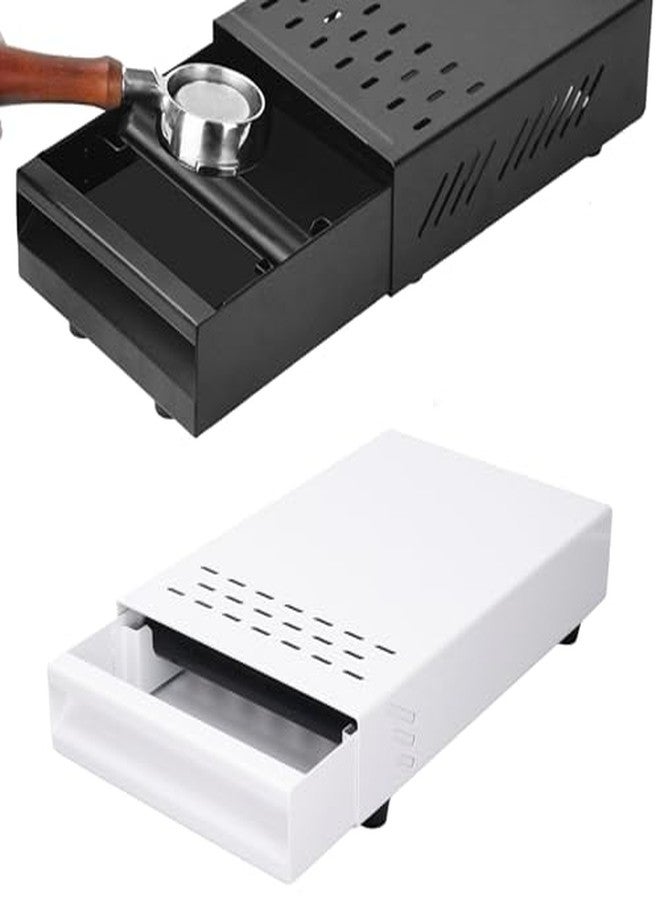 ZERONE Espresso Coffee Knock Box Drawer, Removable Rubber Strike Wood Pole Coffee Knock Box Drawer, Stainless Steel Coffee Powder Box Non Slip Base (Black) - Image 1
