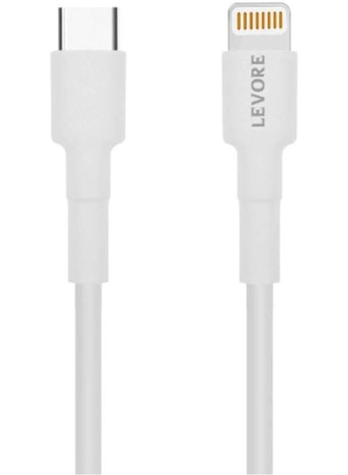 Levore 20W USB-C to Lightning Cable, 1.8 Meter Length, White