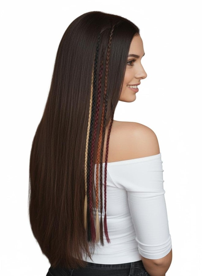Ritzkart Set of 6 Pcs Braid Style Coloured Hair Streak For Girls And Women And Also For Kids Use Hair Accessories For Parties And Weddings, Multicolored - Image 4