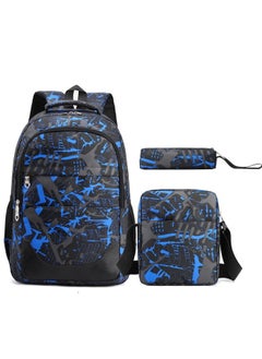 GGEROU 3Pcs School Bags,Children School Backpack,School Bags for Teenagers,Large Capacity Backpack,Waterproof Backpacks,3 in 1 School Bag,Lunch Bag and Pencil Case  - Image 1