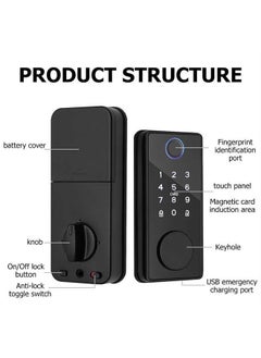 Fully automatic door lock, password swipe card, automatic locking, home entry door lock, Tuya fingerprint password smart lock