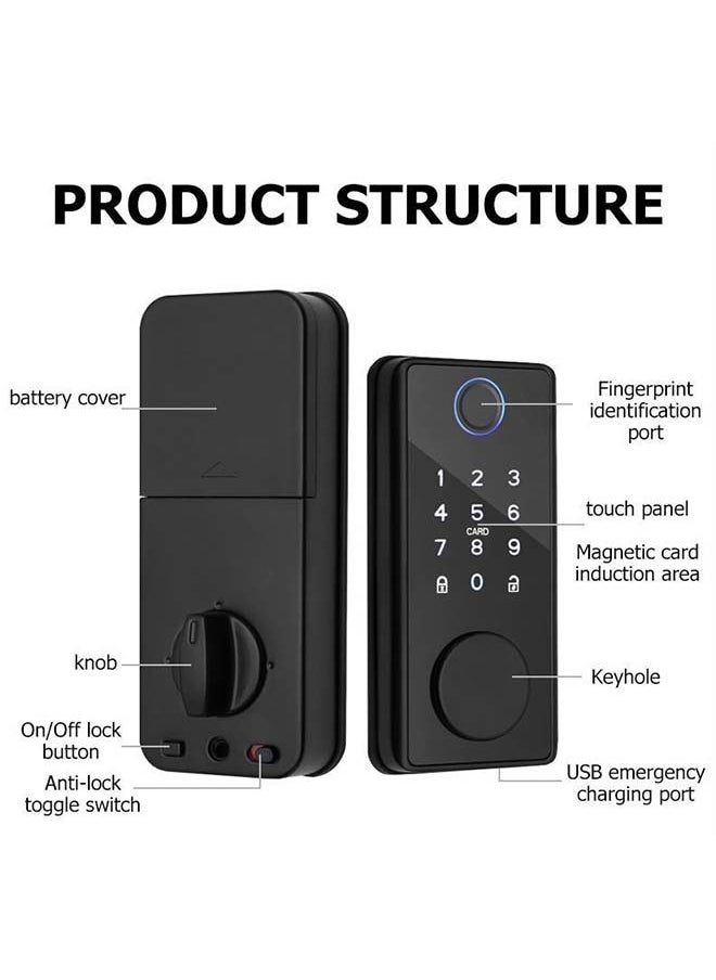 Generic - Fully automatic door lock, password swipe card, automatic locking, home entry door lock, Tuya fingerprint password smart lock - Image 1
