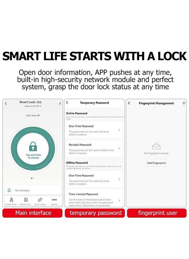 Generic - Fully automatic door lock, password swipe card, automatic locking, home entry door lock, Tuya fingerprint password smart lock - Image 1