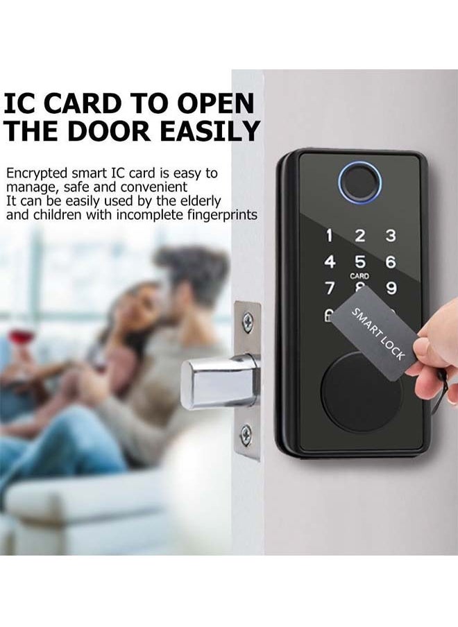 Generic - Fully automatic door lock, password swipe card, automatic locking, home entry door lock, Tuya fingerprint password smart lock - Image 1