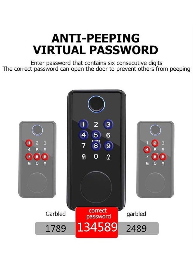 Generic - Fully automatic door lock, password swipe card, automatic locking, home entry door lock, Tuya fingerprint password smart lock - Image 1