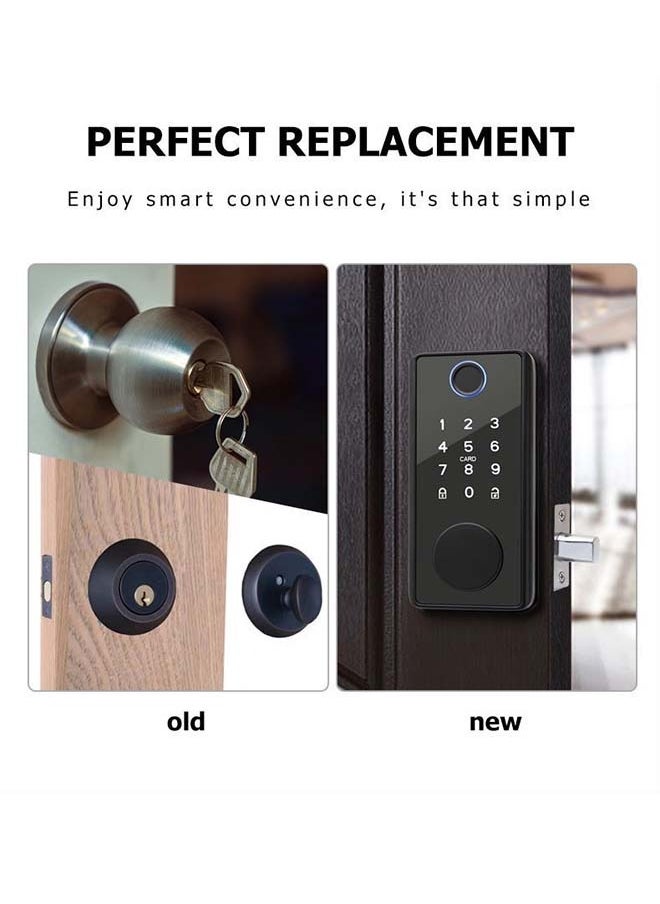 Generic - Fully automatic door lock, password swipe card, automatic locking, home entry door lock, Tuya fingerprint password smart lock - Image 1