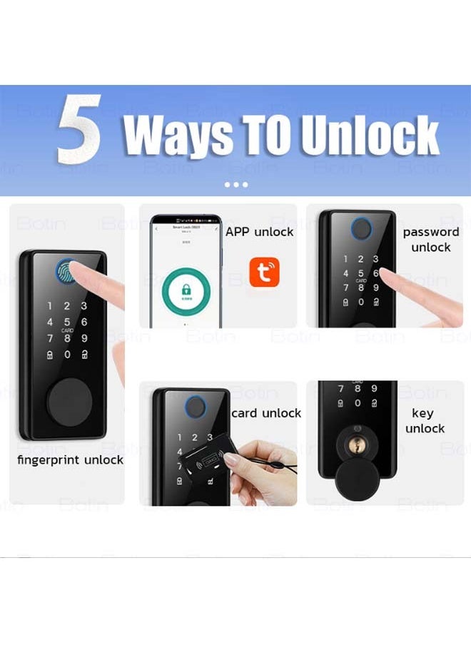Generic - Fully automatic door lock, password swipe card, automatic locking, home entry door lock, Tuya fingerprint password smart lock - Image 1