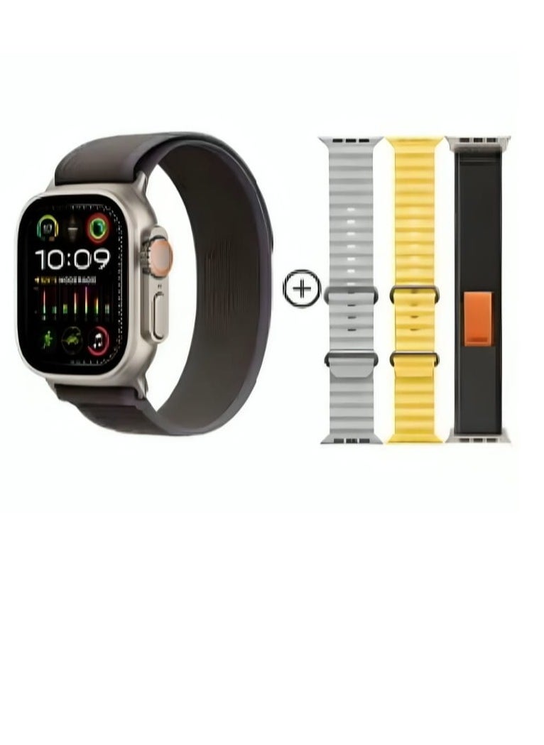HW Smart Watch HW9 Ultra Max Fitness Tracker Sport Health  Watch With 3 Replacement Band Multicolour  - Image 1
