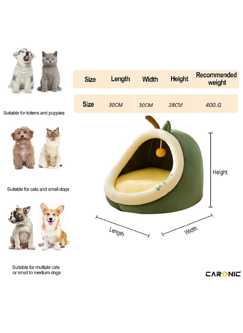 CARONIC Home Pet Bed For Cats And Small Dogs Bed Removable Washable For Indoor And Outdoor Pets Sleeping Cozy Green  - Image 4