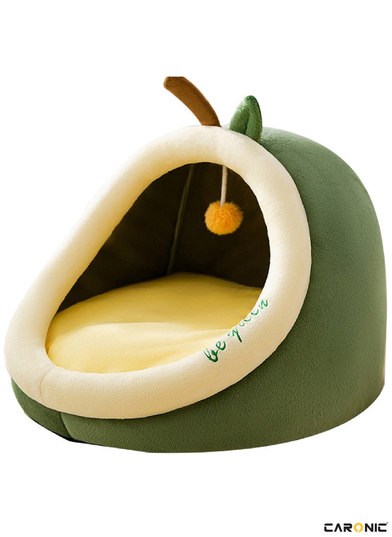CARONIC Home Pet Bed For Cats And Small Dogs Bed Removable Washable For Indoor And Outdoor Pets Sleeping Cozy Green  - Image 1