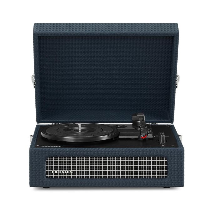 Crosley Cr8017B-Ny Voyager Vintage Portable Vinyl Record Player Turntable With Bluetooth In/Out And Built-In Speakers, Navy - Image 5