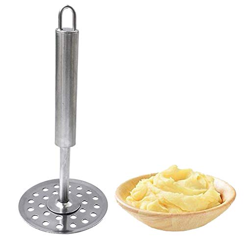 SATMPD Stainless Steel Square Shape Potato Masher Vegetable Paw bhaji Masher for Kitchen with Steel Pipe Handle (MasherWithHook) - Image 2
