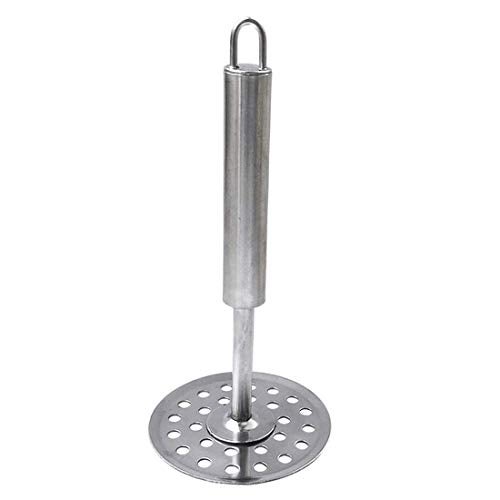 SATMPD Stainless Steel Square Shape Potato Masher Vegetable Paw bhaji Masher for Kitchen with Steel Pipe Handle (MasherWithHook) - Image 1