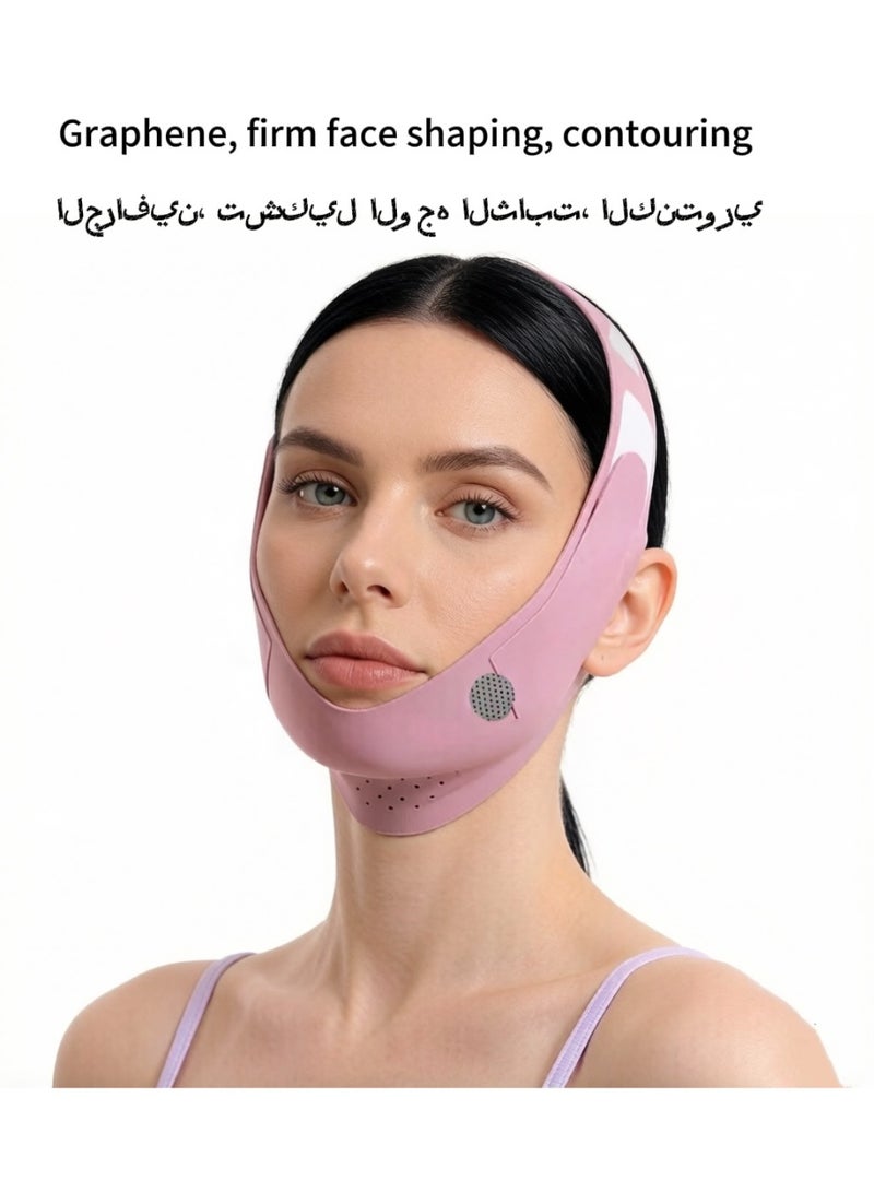 Egolav Graphene and Ice Silk V-Shape Face Slimming Mask: Physically Lifts and Tightens the Jawline, Reduces Double Chin, Improves Facial Sagging, and Reshapes the Face—The Ultimate Face-Slimming Tool (Light Purple) - Image 1