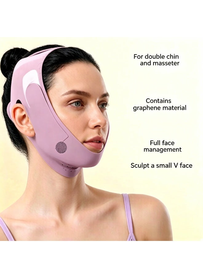 Egolav Graphene and Ice Silk V-Shape Face Slimming Mask: Physically Lifts and Tightens the Jawline, Reduces Double Chin, Improves Facial Sagging, and Reshapes the Face—The Ultimate Face-Slimming Tool (Light Purple) - Image 4