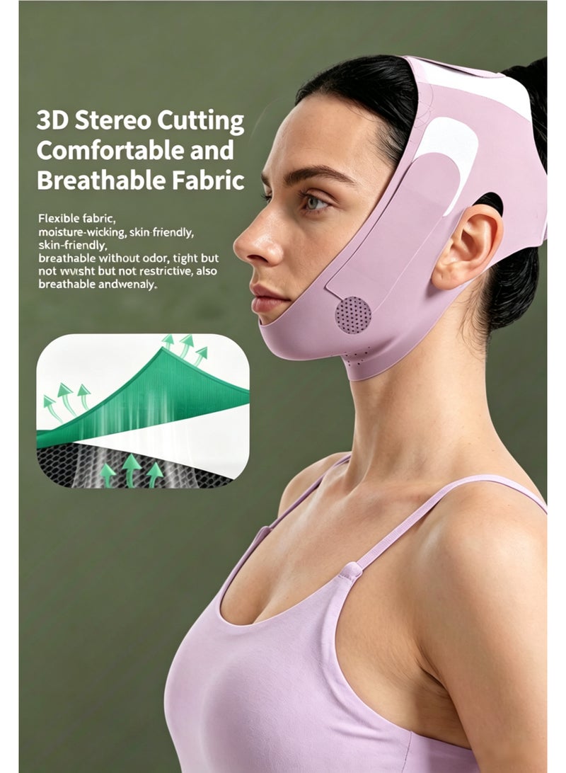 Egolav Graphene and Ice Silk V-Shape Face Slimming Mask: Physically Lifts and Tightens the Jawline, Reduces Double Chin, Improves Facial Sagging, and Reshapes the Face—The Ultimate Face-Slimming Tool (Light Purple) - Image 5