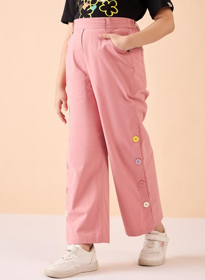 Stylo Bug Girls Pink Cotton Cargo Pants - Image 2