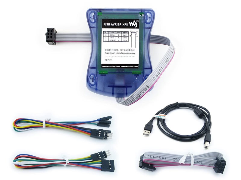 Waveshare AVR Programmer USB AVRISP XPII Compatible with ATMEL at AVR ISP mk2 mkII in-System Programmer Supports AVR Studio 4/5/6/7 Or Higher Version - Image 1