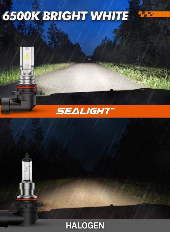 SEALIGHT 9145 H10 LED Fog Light Bulbs, 400% Brighter 6500K White 1:1 Mini Size H10 LED Fog Lights, Strong Penetration 9145 9140 Fog Light Bulb, Pack of 2 - Image 2