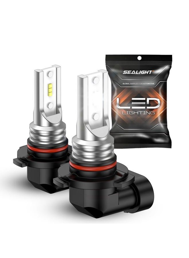 SEALIGHT 9145 H10 LED Fog Light Bulbs, 400% Brighter 6500K White 1:1 Mini Size H10 LED Fog Lights, Strong Penetration 9145 9140 Fog Light Bulb, Pack of 2 - Image 1