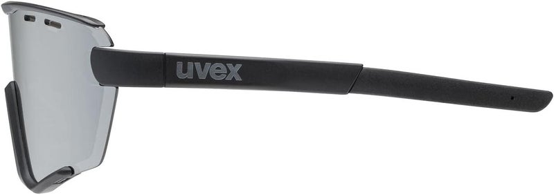 UVEX نظارات شمسية للدراجات Uvex Sportstyle 236 S Set - عدسات مرآة قابلة للتبديل - حماية من الأشعة فوق البنفسجية - تصميم مدمج - مقاس S، أسود مات/فضي مرآة - Image 3