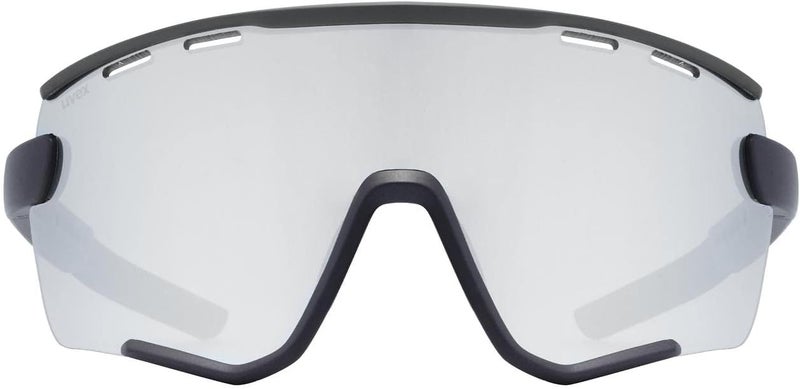 UVEX نظارات شمسية للدراجات Uvex Sportstyle 236 S Set - عدسات مرآة قابلة للتبديل - حماية من الأشعة فوق البنفسجية - تصميم مدمج - مقاس S، أسود مات/فضي مرآة - Image 2