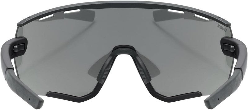UVEX نظارات شمسية للدراجات Uvex Sportstyle 236 S Set - عدسات مرآة قابلة للتبديل - حماية من الأشعة فوق البنفسجية - تصميم مدمج - مقاس S، أسود مات/فضي مرآة - Image 4