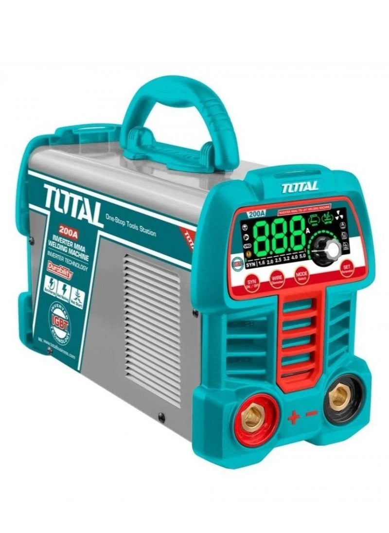TOTAL - Super Total 200A Multifunctional Inverter Welding Machine | MMA/TIG Portable Welder with LCD, Accessories, IGBT Technology, Lift TIG & VRD Functions | 15-200A Output, 1.6-4.0mm Electrodes - Image 1