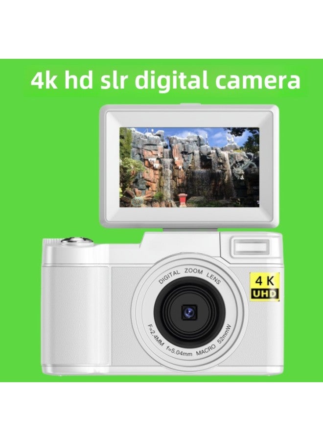 Generic 4K E-commerce English Digital Camera Video Camera 48M Full HD With Flip HD Screen R2P-Body Color:White Standard English Version-4k  - Image 1