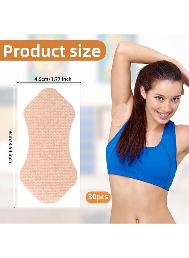 إم إكس إن 30 قطعة من وسادات العرق تحت الإبط للاستعمال مرة واحدة - وسادات عرق تحت الإبط غير مرئية ذاتية اللصق مضادة للتعرق، وسادة منع مزيل العرق، ملصقات مضادة للتعرق للإبط للنساء والرجال تقلل من عرق الإبط - Image 2