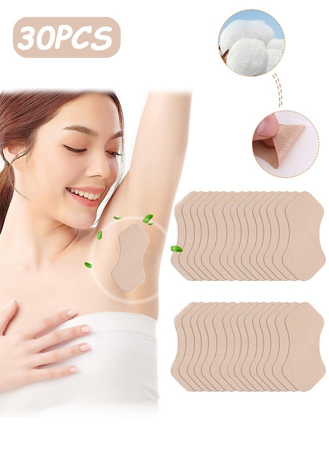 إم إكس إن 30 قطعة من وسادات العرق تحت الإبط للاستعمال مرة واحدة - وسادات عرق تحت الإبط غير مرئية ذاتية اللصق مضادة للتعرق، وسادة منع مزيل العرق، ملصقات مضادة للتعرق للإبط للنساء والرجال تقلل من عرق الإبط - Image 1