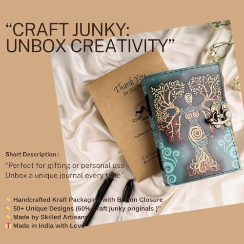 CRAFT JUNKY Vintage Leather Journal Diary for Women and Men Travel Diary Notebook for Writing Deckle Edge Paper Dairy - Image 3
