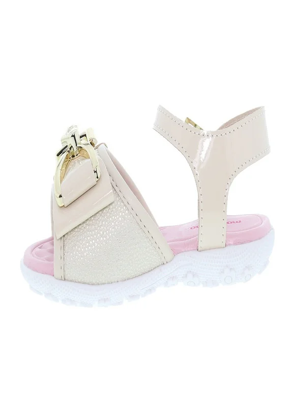 MOLEKINHA MOLEKINHA Sandals with Back strap For Girls, Beige