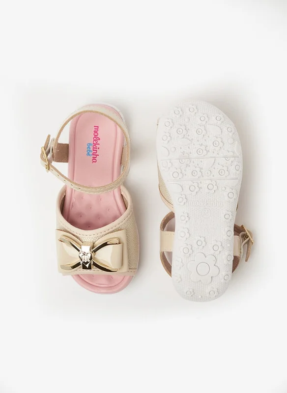 MOLEKINHA MOLEKINHA Sandals with Back strap For Girls, Beige