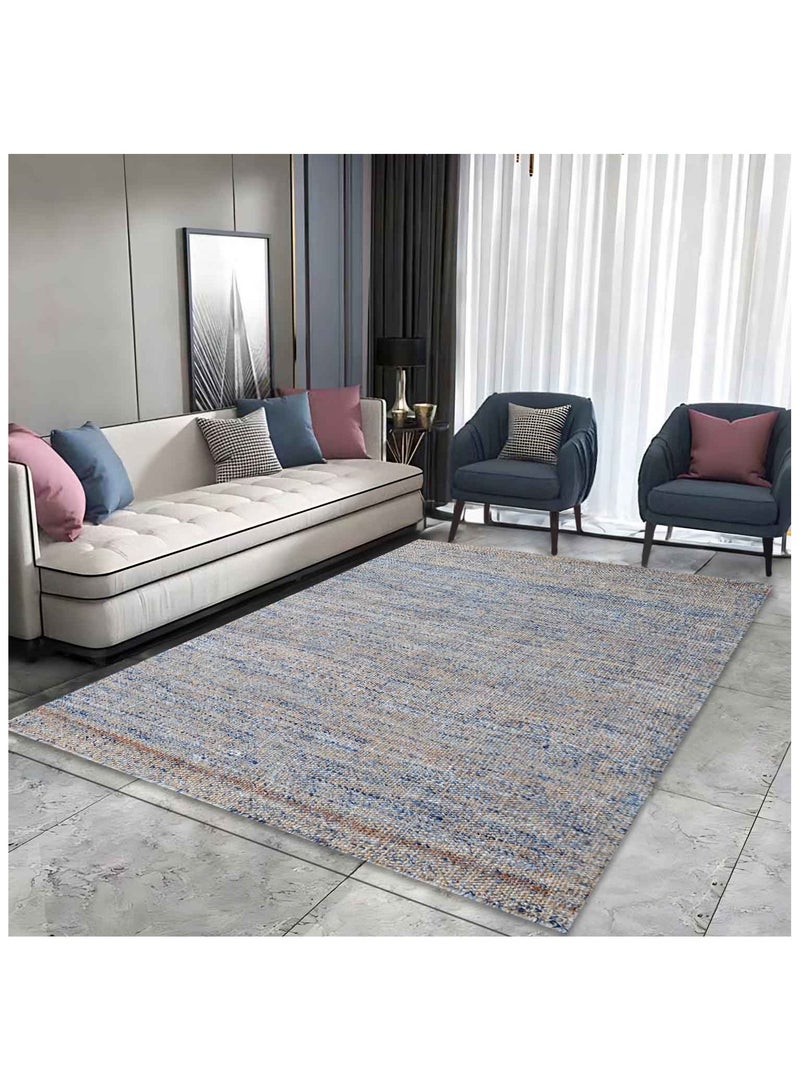 EVELYN - JUTE / POLYESTER RUG -200X300 CM - BLUE - Image 1