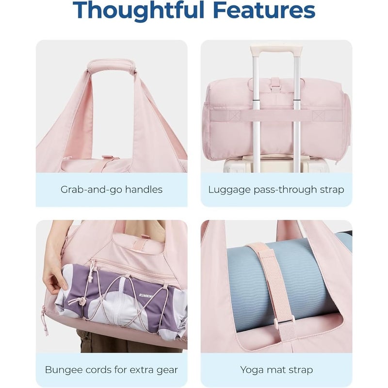 Gym Bag for Women Lightweight Travel Duffel Bag with Shoe Compartment Weekender Overnight Bag with Wet Pocket and Bottle Carrier Workout Yoga Gym Bag for Travel, Gym, Sports - Image 5