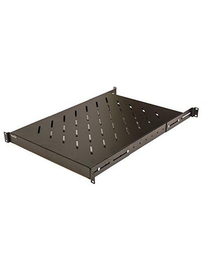 NavePoint NavePoint 1U 19-Inch Fixed 4-Post Rack Mount Server Shelf with Adjustable Depth from 18-34 Inch Black  - Image 2