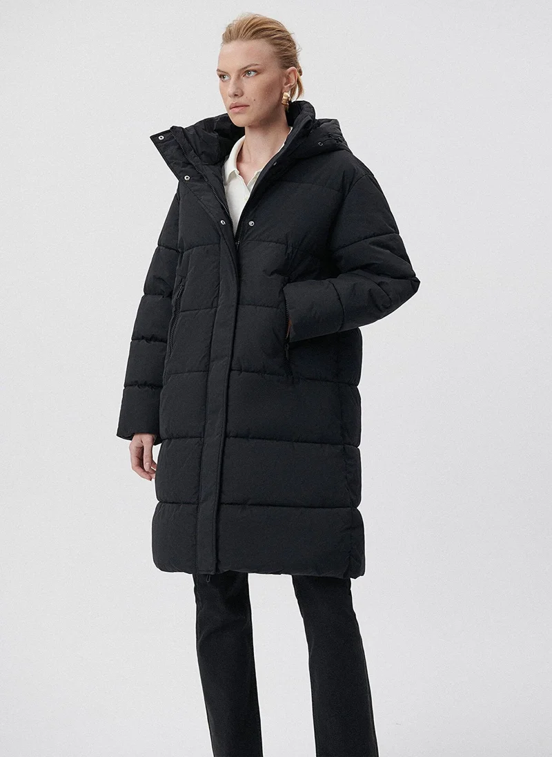 مافي LONG PUFFER JACKET Black