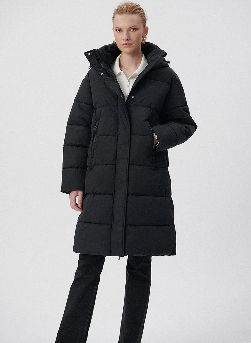 مافي LONG PUFFER JACKET Black