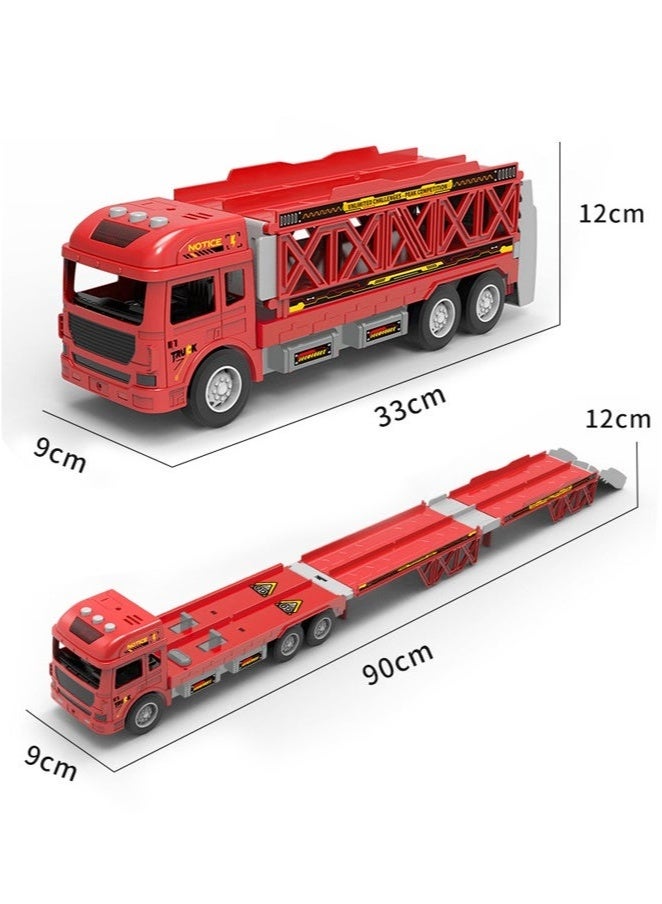 Bukela Big Truck Toys, Racing Track  Boys Toys, Truck Toys, Transporter With Slots And Foldable Track, Carrier Toys, Suitable For Toddler Car Toy Sets, Container Truck Toys With 8 Alloy Car Toy Sets, Suitable For Children Over 3 Years Old - Image 2