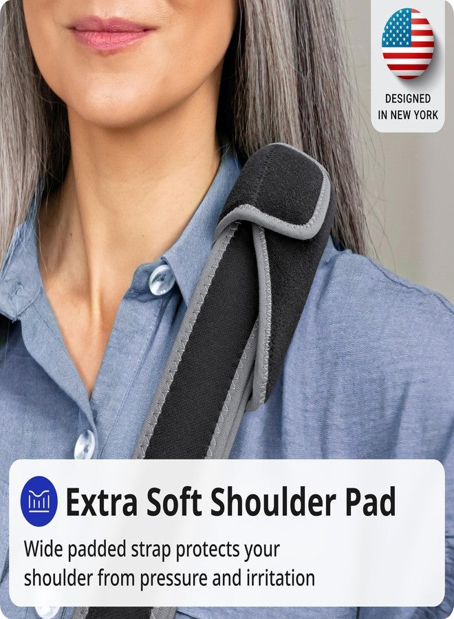 FIGHTECH Arm Sling Shoulder Immobilizer for Men and Women - Shoulder Injury - Breathable Mesh with Thumb Loop, Padded Strap & Phone Pocket - Adjustable Support for Rotator Cuff, Dislocation, Fracture, Post-Surgery (Breathable Mesh, Medium/Large) - Image 3