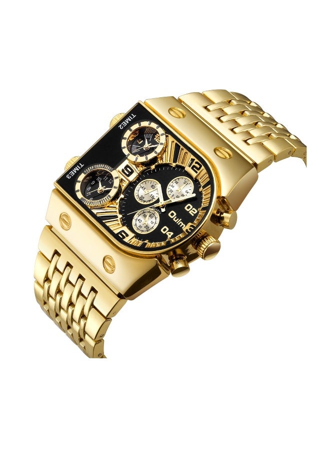 Oulm Mens Watch Analog Multi Time Zone with 3 Quartz Movement  - Image 2