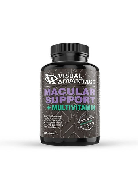 Visual Advantage Lunovus Macular Support Plus Multivitamin Based on AREDS 2 Study - Eye Vitamins for Macular Support - Mineral Supplement with Lutein and Zeaxanthin - 180 Soft Gels