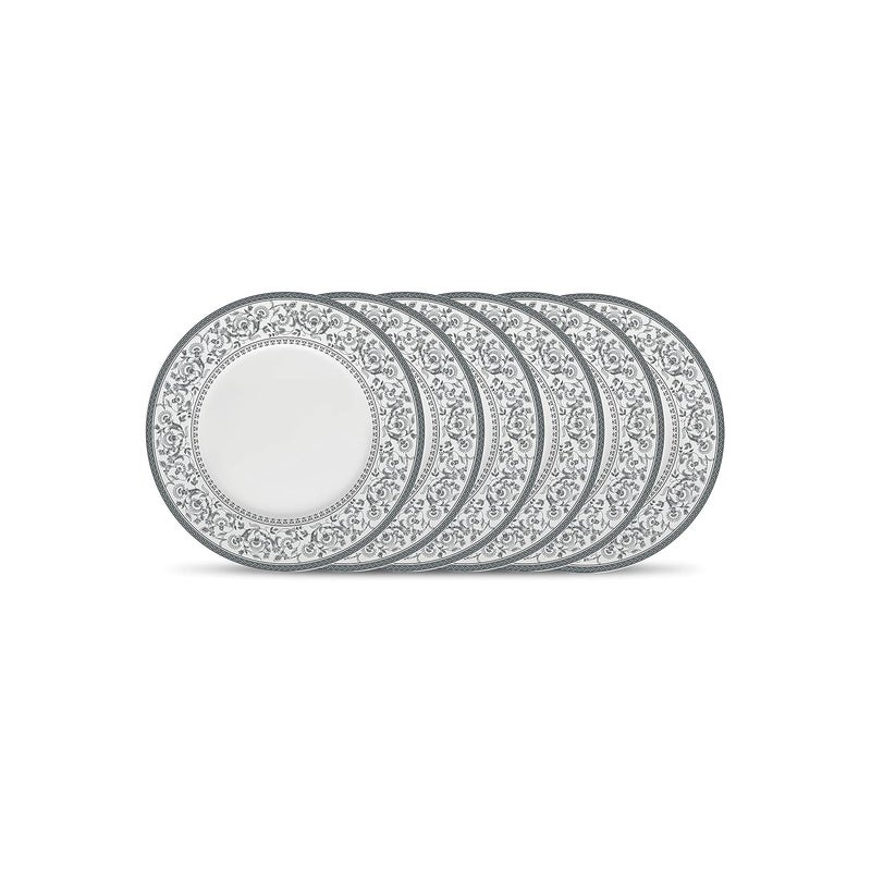 La Opala LaOpala Diva, Sovrana Collection, Opal Glass Quarter Plate Set 6 pcs, Persian Grey, White - Image 4