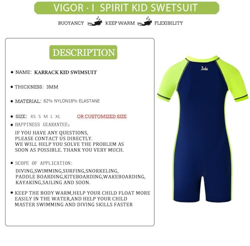 karrack Boys One Piece Zip Rash Guard Swimsuit Kid Water Sport Short Swimsuit UPF 50+ Sun Protection Bathing Suits Yellow 6-7Y - Image 4