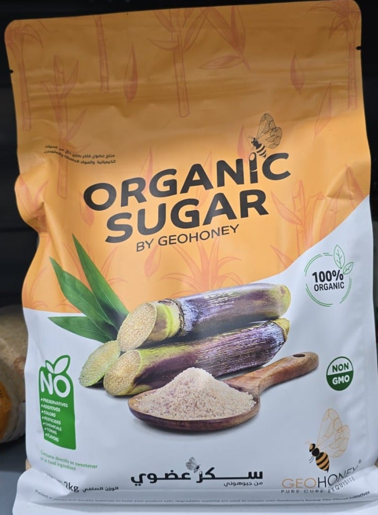 Organic & Botanic Premium Organic Cane Sugar, Geo Honey, 2 kg - Image 1